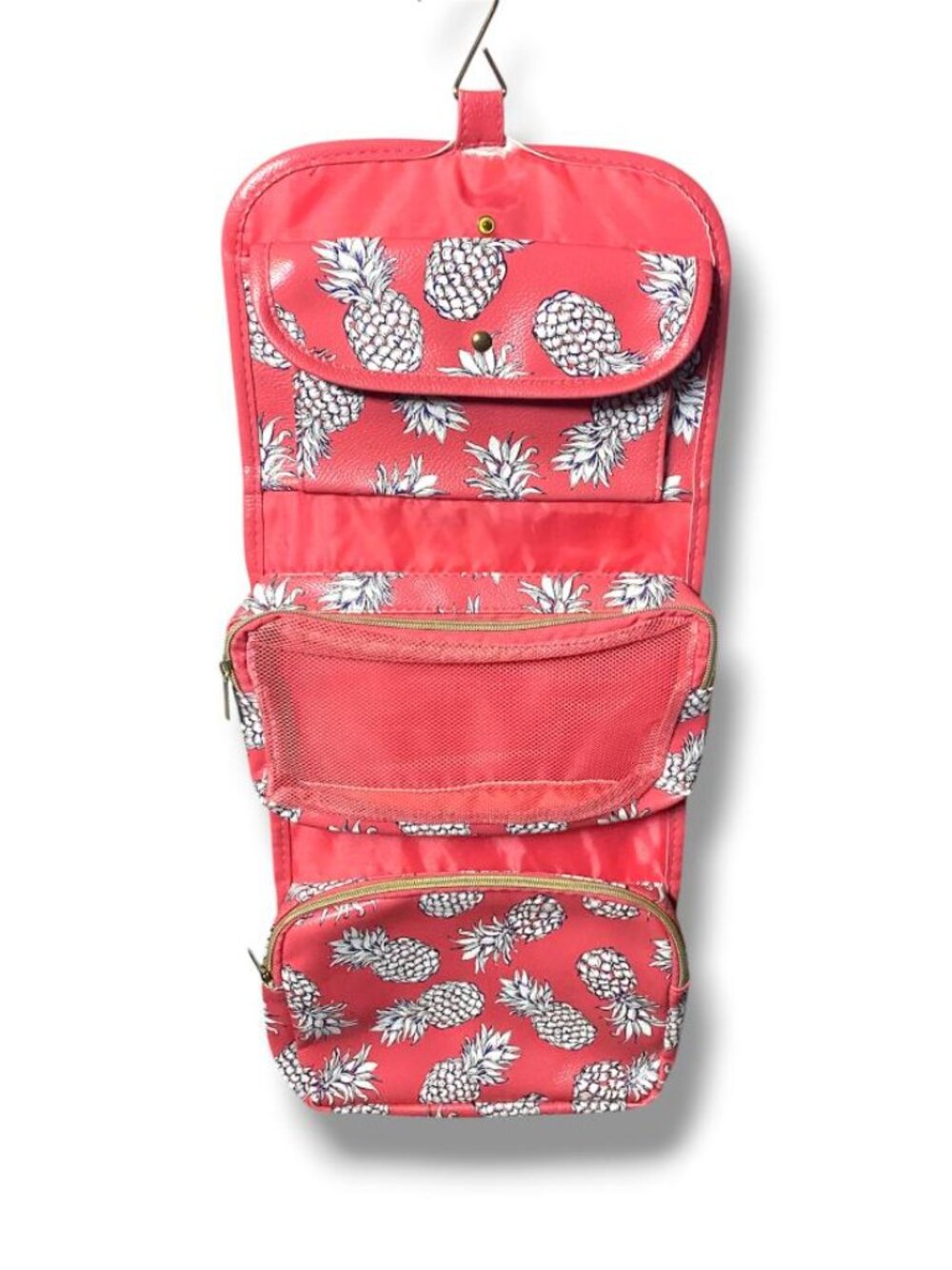 Ellen Tracy - PINK/WHITE PINEAPPLE hanging travel bag - Picture 2 of 3